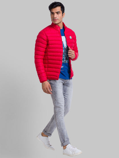 Parx Men Red Solid Polyester Jacket
