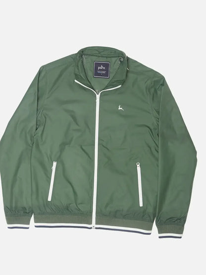 Parx Men Green Solid Polyester Full Sleeve Jacket