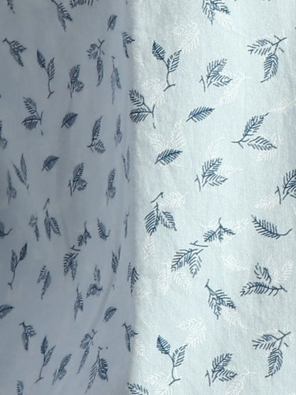 Men Blue Slim Fit Print Cotton Full Sleeve Cut Away Collar Shirts