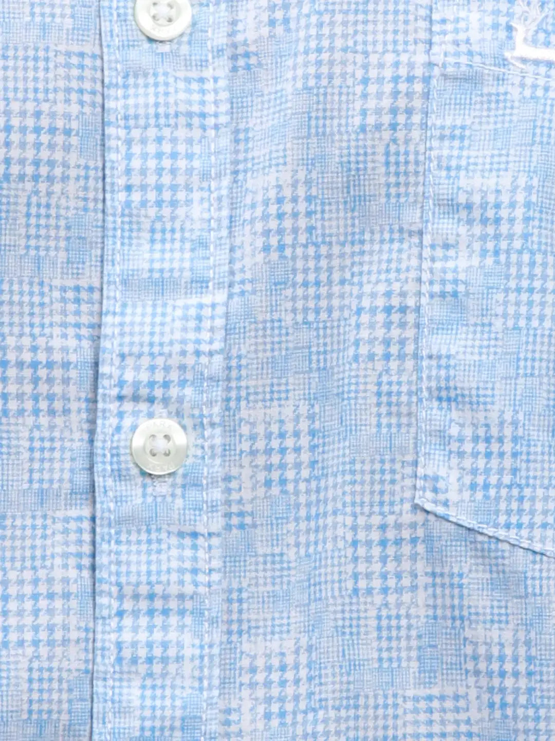 Parx Men Blue Printed Slim Fit Cotton Full Sleeve Cut Away Collar Shirt