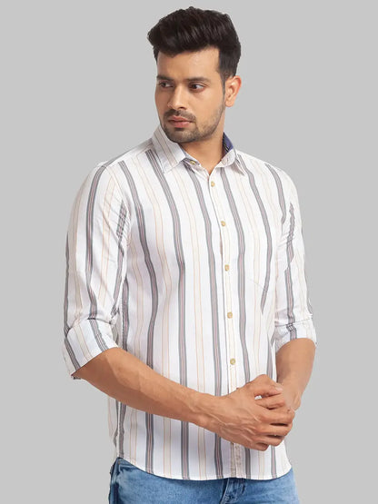 Men Green Slim Fit Checks Cotton Full Sleeve Shirts