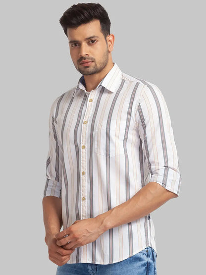 Men Green Slim Fit Checks Cotton Full Sleeve Shirts