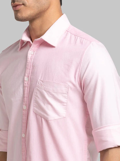 Parx Men Pink Solid Slim Fit Cotton Casual Shirt