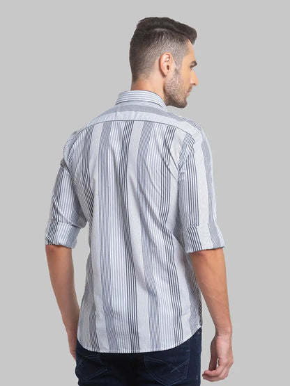 Men Blue Slim Fit Checks Cotton Full Sleeve Shirts