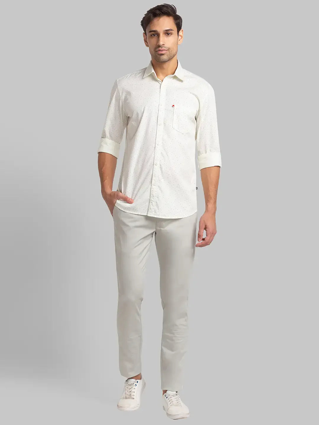 Parx Men Brown Printed Slim Fit Cotton Casual Shirt