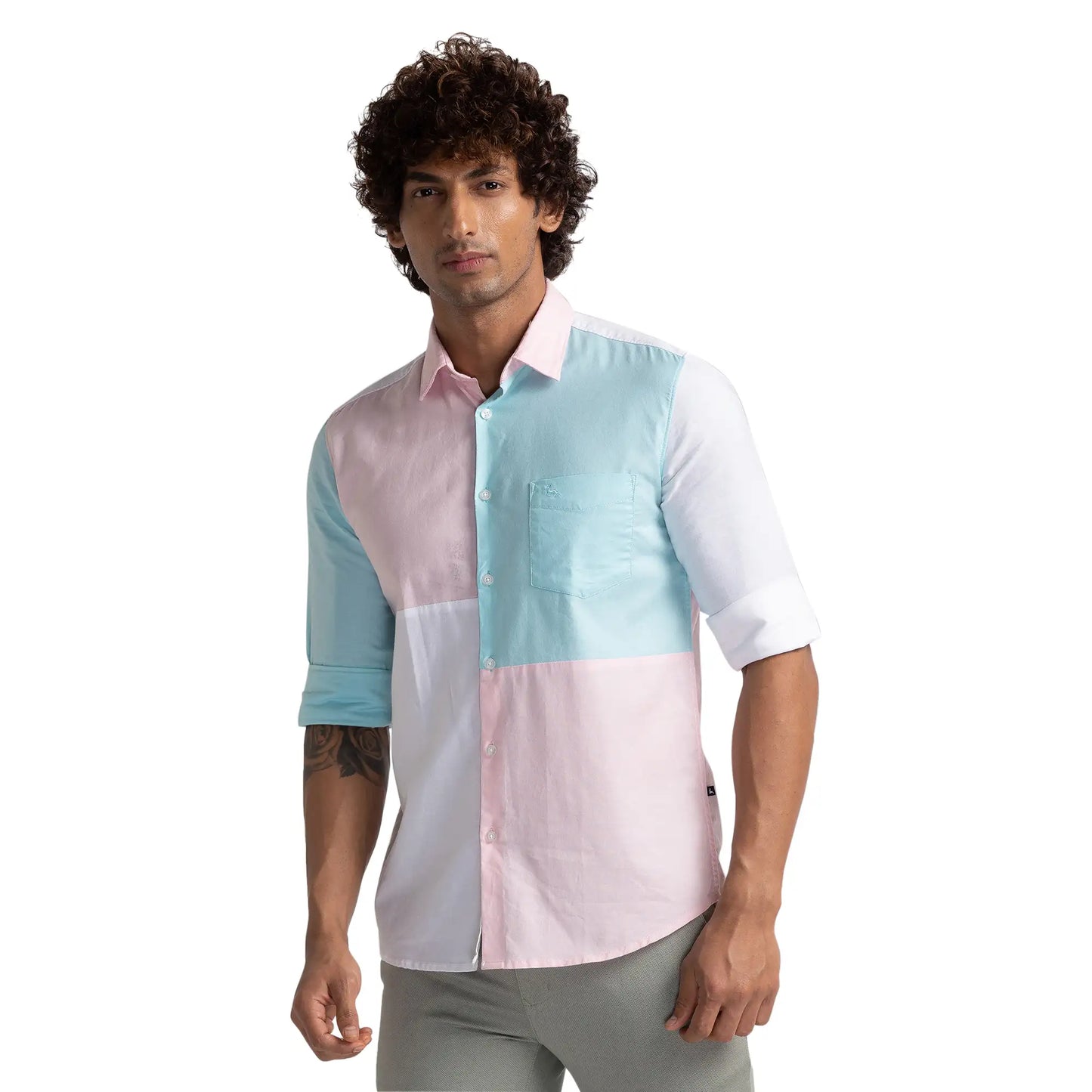 Parx Men Pink Solid Slim Fit Cotton Casual Shirt
