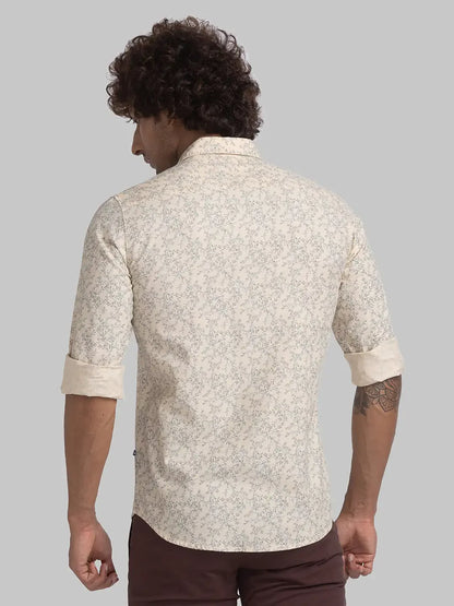 Parx Men Brown Printed Slim Fit Cotton Casual Shirt