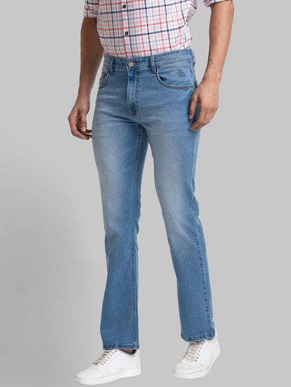 Parx Men Blue Printed Slim Fit Full Sleeve Semi Cut Away Collar Shirt