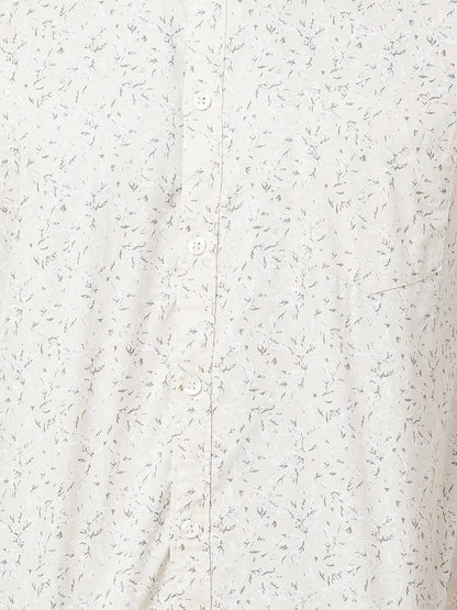 Parx Men Brown Printed Slim Fit Cotton Casual Shirt