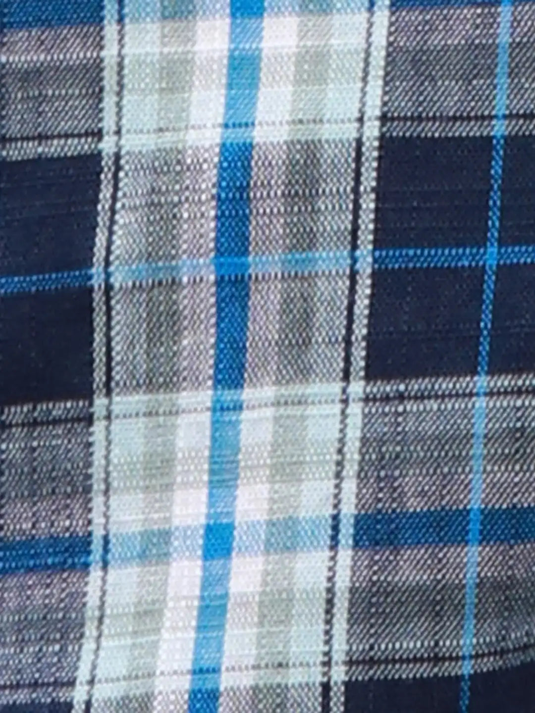 Parx Men Blue Checks Slim Fit Cotton Full Sleeve Shirts