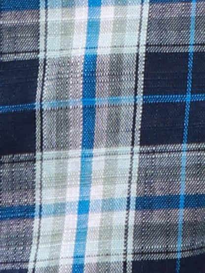 Parx Men Blue Checks Slim Fit Cotton Full Sleeve Shirts