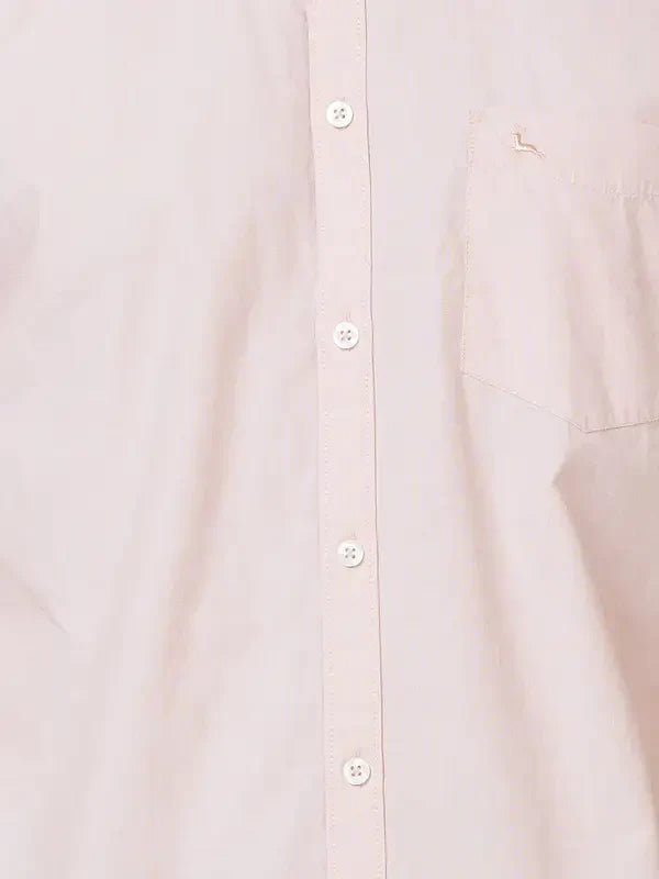 Parx Men Pink Solid Slim Fit Cotton Casual Shirt