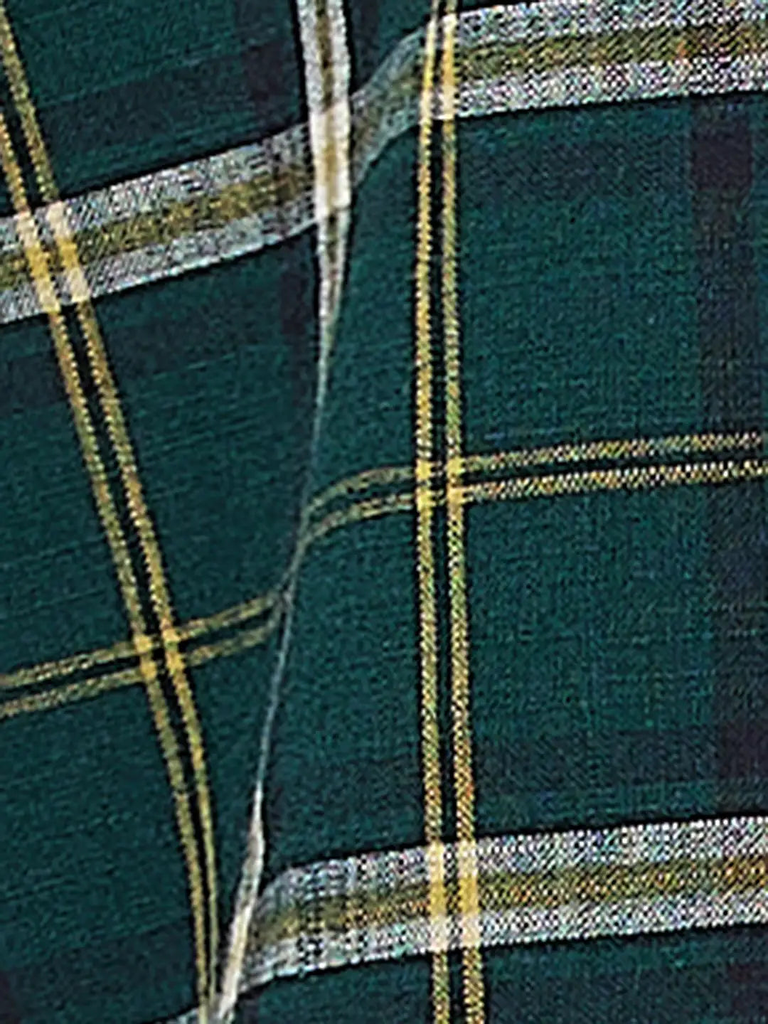 Parx Men Green Checks Slim Fit Cotton Full Sleeve Shirts