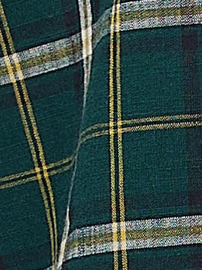 Parx Men Green Checks Slim Fit Cotton Full Sleeve Shirts