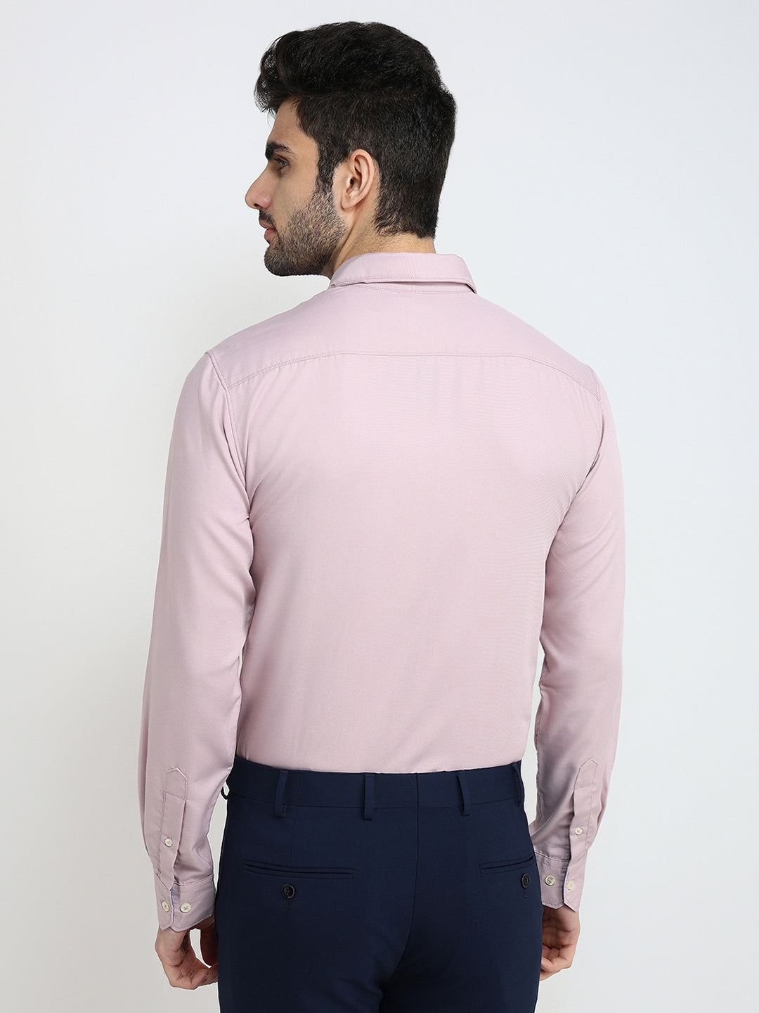 Parx Men Red Solid Slim Fit Viscose Blend Full Sleeve Casual Shirt