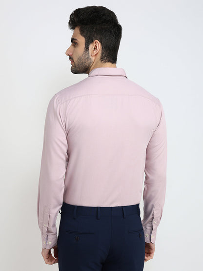 Parx Men Red Solid Slim Fit Viscose Blend Full Sleeve Casual Shirt