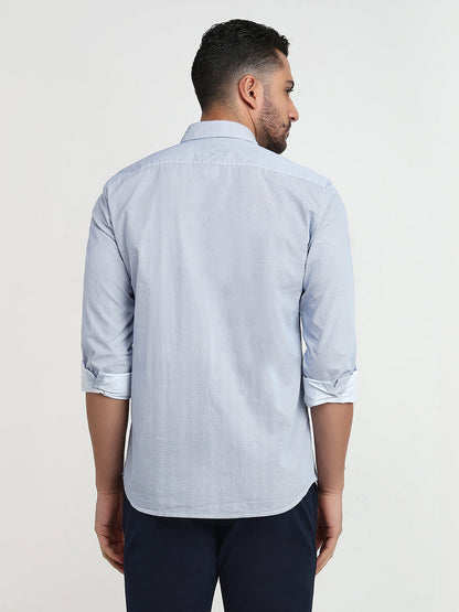 Parx Men White Printed Slim Fit Cotton Casual Shirt