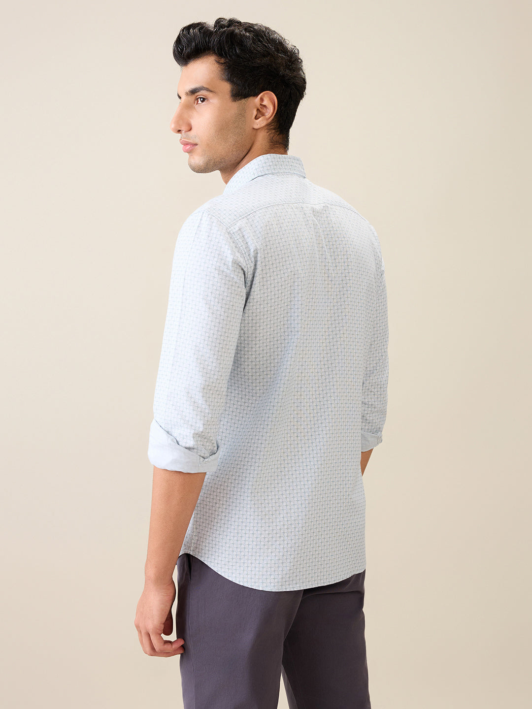 Parx Men Green Printed Slim Fit Cotton Casual Shirt