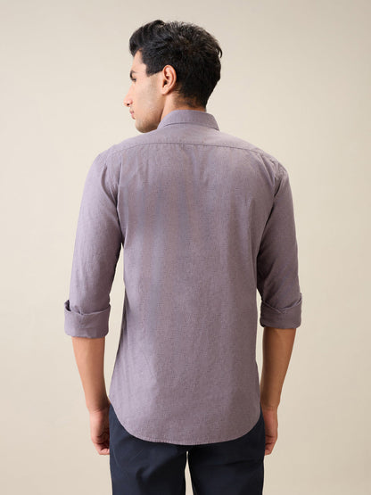 Parx Men Grey Printed Slim Fit Cotton Casual Shirt