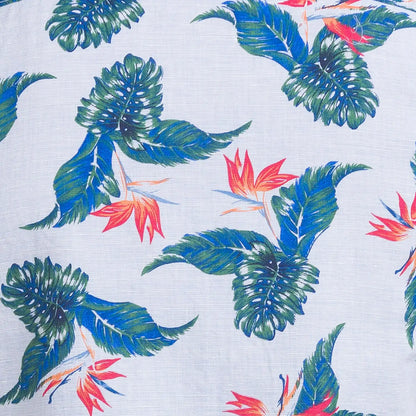 Men Blue Slim Fit Print Cotton Blend Half Sleeve Shirts