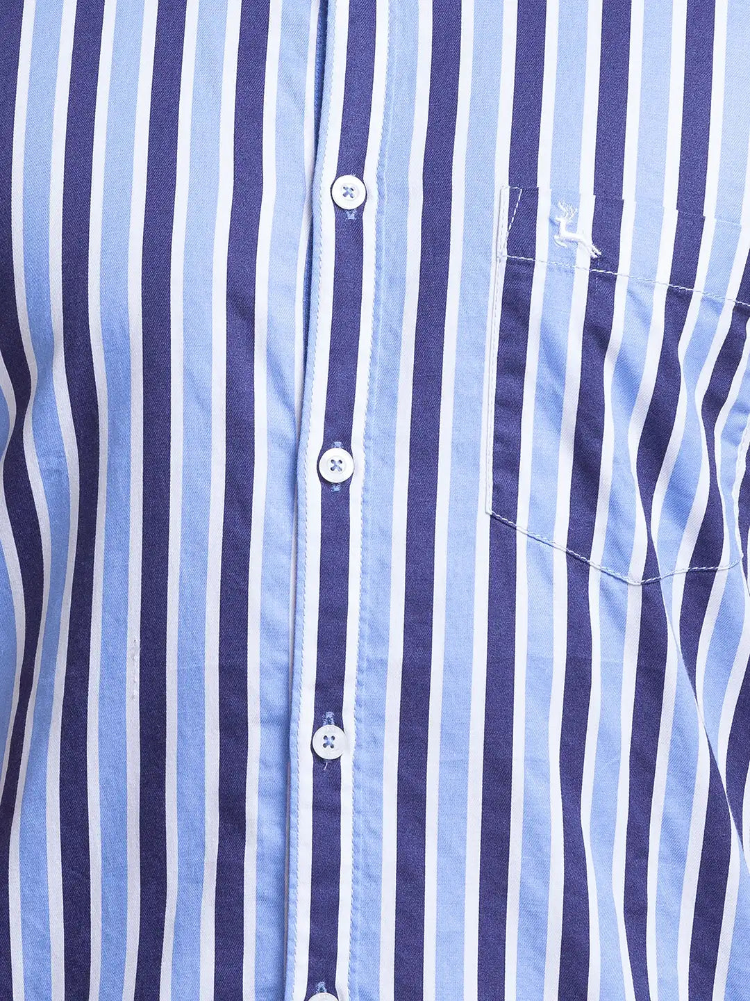 Parx Men Blue Printed Slim Fit Cotton Half Sleeve Cut Away Collar Shirt