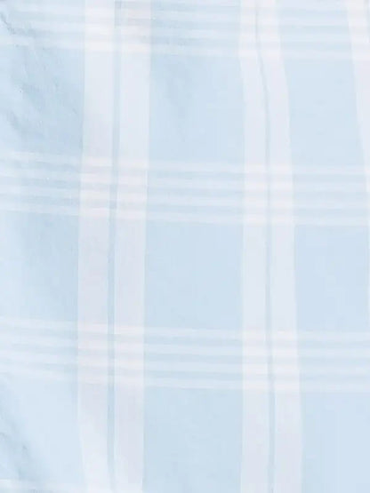 Men Blue Slim Fit Checks Cotton Half Sleeve Shirts