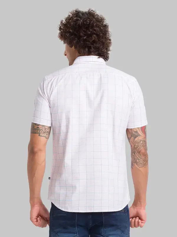 Parx Men Pink Checks Slim Fit Cotton Casual Shirt