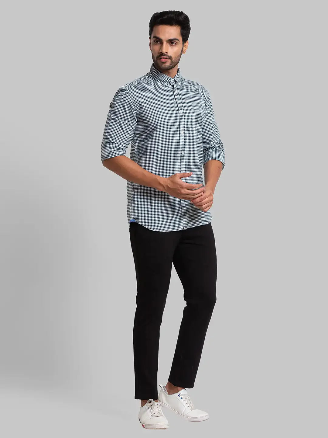 Men Black Super Slim Fit Solid Rayon Nylon Spandex Blend Trouser