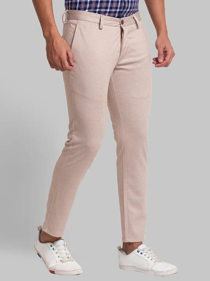 Men Brown Super Slim Fit Solid Terylene Blend Trouser