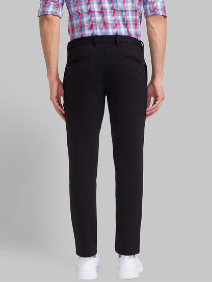 Parx Men Black Solid Super Slim Fit Trouser