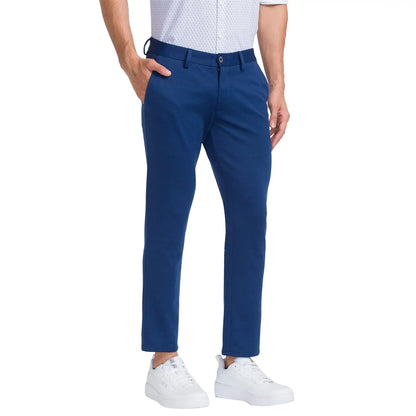 Men Blue Super Slim Fit Solid Terylene Blend Trouser