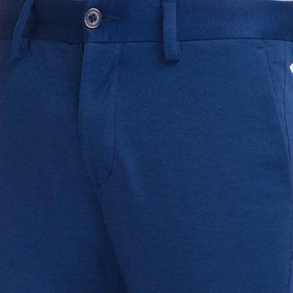 Men Blue Super Slim Fit Solid Terylene Blend Trouser