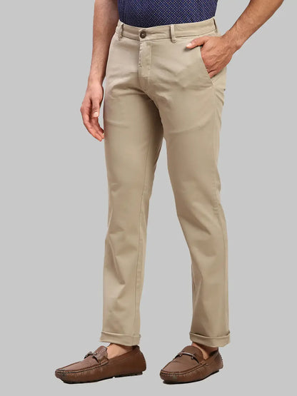 Men Grey Lrt Fit Rfd Overdyed Cotton Blend Trouser