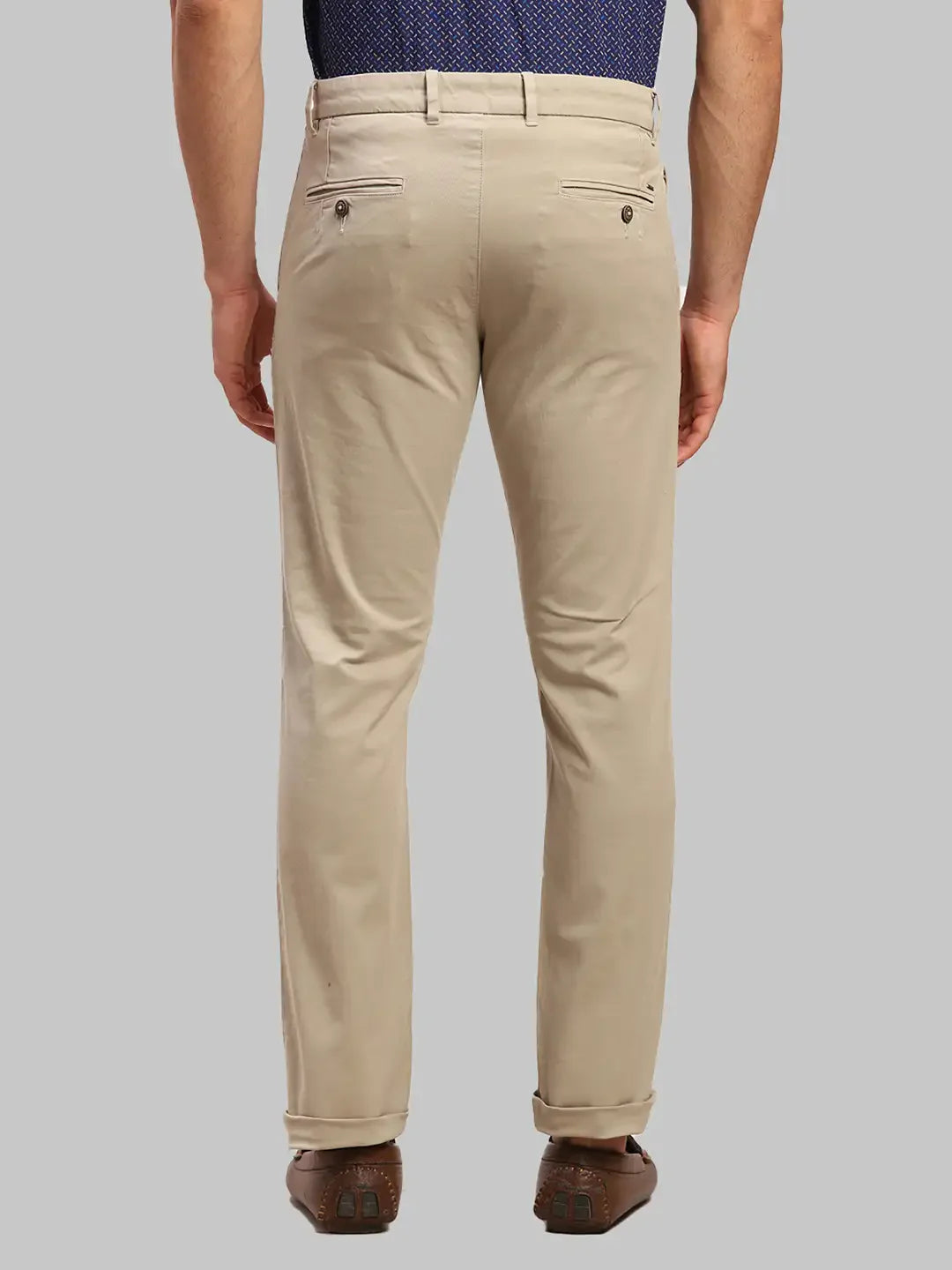 Men Grey Lrt Fit Rfd Overdyed Cotton Blend Trouser