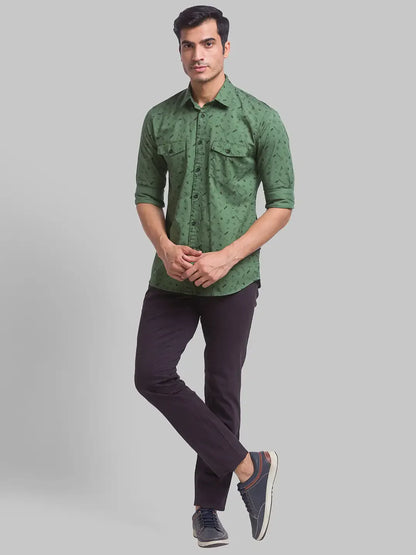 Men Grey Lrt Fit Solid Cotton Blend Trouser