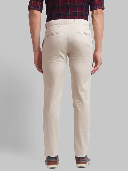 Men Khaki Super Slim Fit Print Cotton Blend Trouser