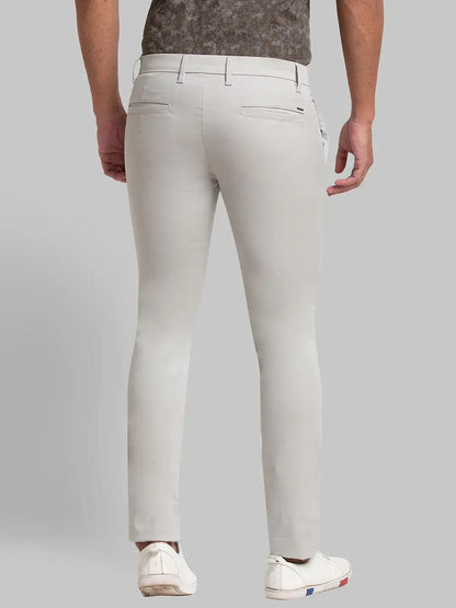 Men Green Super Slim Fit Solid Cotton Blend Trouser