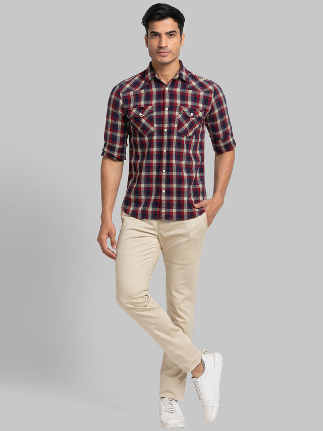 Parx Men Brown Solid Super Slim Fit Trouser