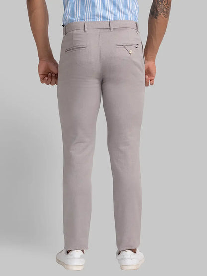 Parx Men Brown Printed Super Slim Fit Cotton Blend Trouser