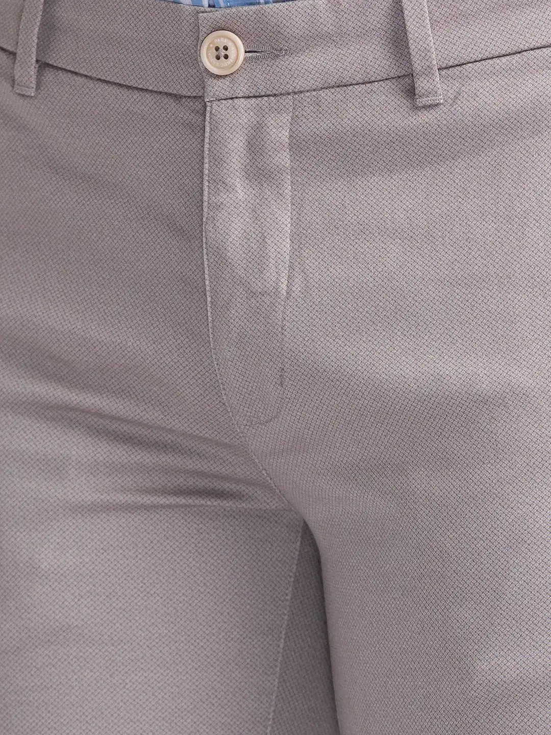 Parx Men Brown Printed Super Slim Fit Cotton Blend Trouser