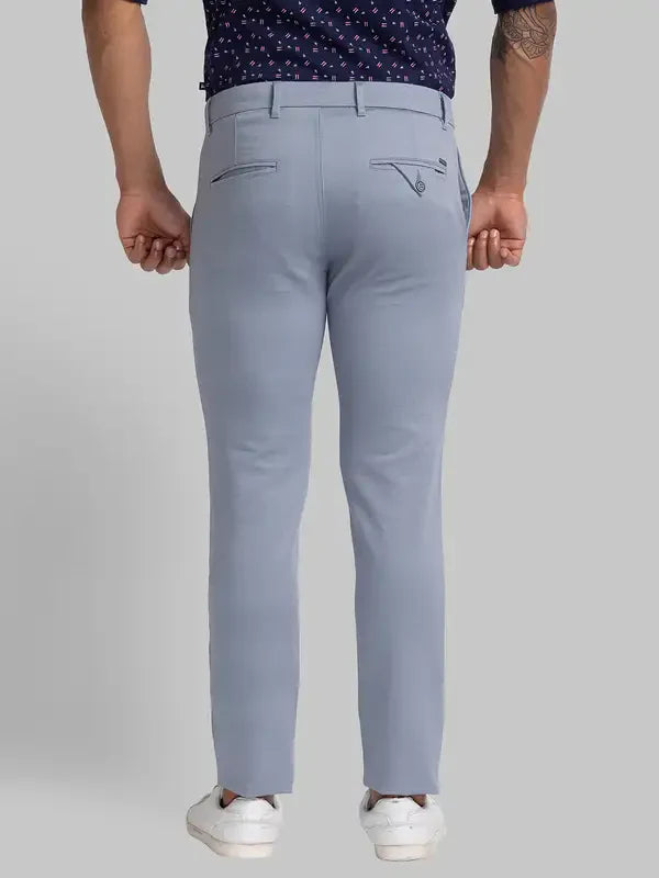 Men Grey Super Slim Fit Print Cotton Blend Trouser