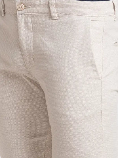 Men Fawn Super Slim Fit Print Cotton Blend Trouser
