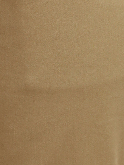 Parx Khaki Solid Super Slim Fit Cotton Blend Trouser