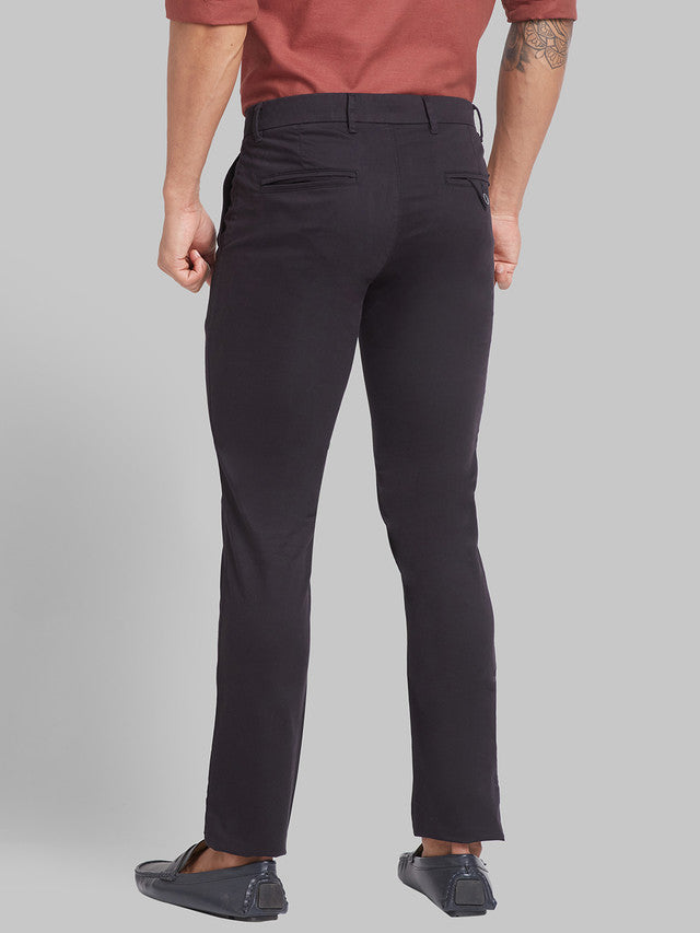 Parx Men Black Solid Super Slim Fit Trouser