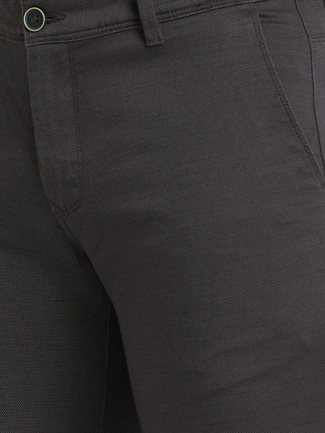 Parx Green Printed Super Slim Fit Cotton Blend Trouser