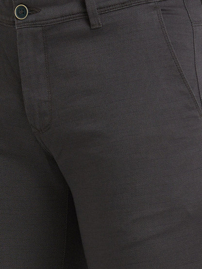 Parx Green Printed Super Slim Fit Cotton Blend Trouser