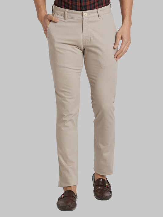 Parx Men Grey Printed Super Slim Fit Trouser