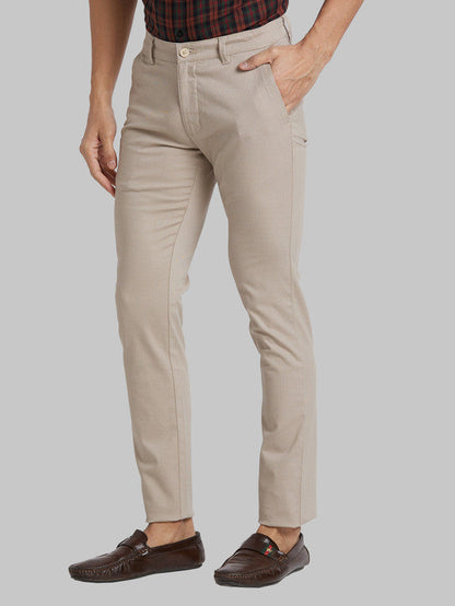 Parx Men Grey Printed Super Slim Fit Trouser