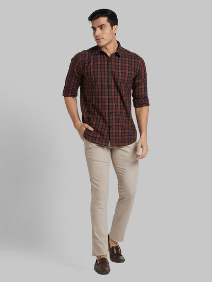 Parx Men Grey Printed Super Slim Fit Trouser