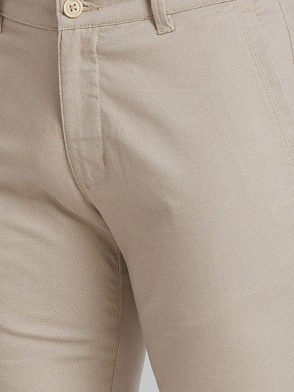 Parx Men Grey Printed Super Slim Fit Trouser